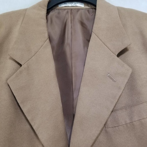 Members Only Mens Blazer 42 Beige Solid Sport Coat Microfiber Suede - Picture 2 of 12